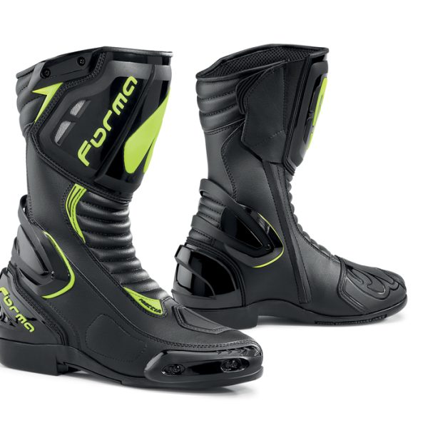 STIVALI RACING FRECCIA NERO-GIALLO FLUO