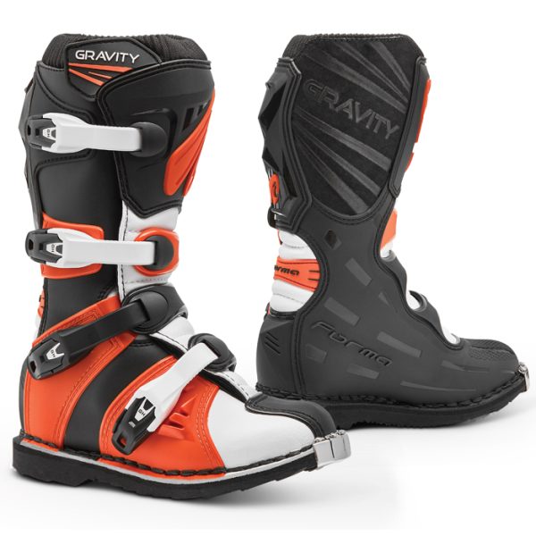 STIVALI CROSS GRAVITY BAMBINO BLACK-WHITE-ORANGE