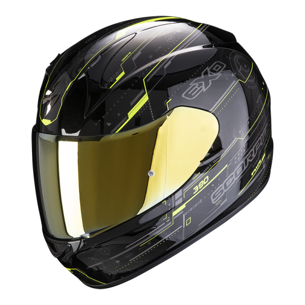 CASCO INTEGRALE EXO-390 BEAT BLACK NEON YELLOW