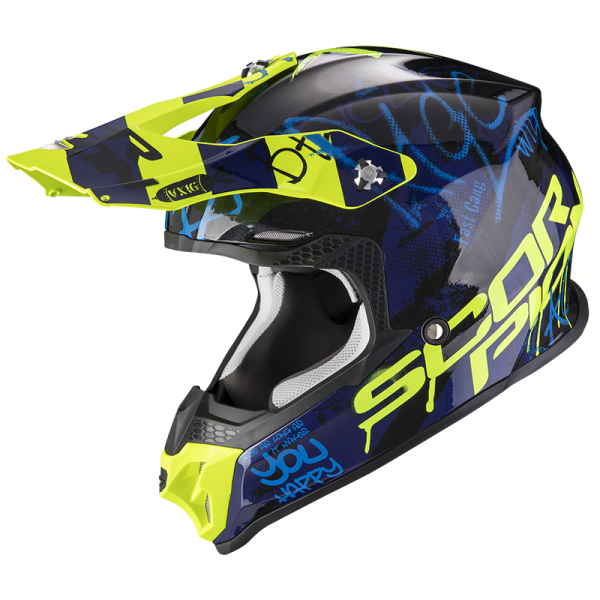 CASCO OFF ROAD VX-16 CROSS BLACK BLUE NEON YELLOW