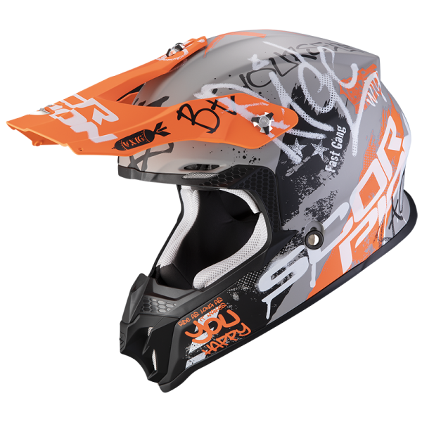 CASCO OFF ROAD VX-16 CROSS ORATIO MATT GREY ORANGE