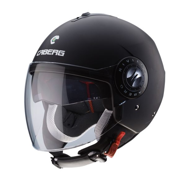 Casco jet Caberg Riviera V3 nero opaco