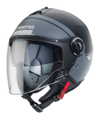 Casco jet Caberg Riviera V4 Elite nero opaco – antracite – grigio