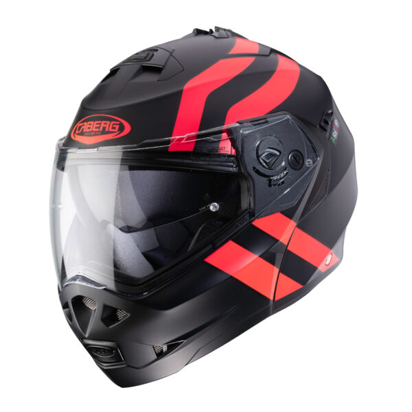 Casco modulare Caberg
Duke II Superlegend nero opaco – rosso fluo