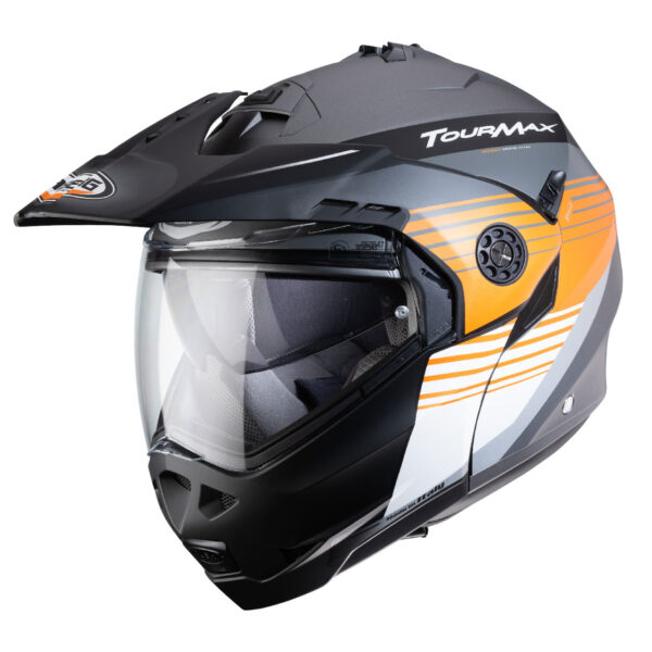 Casco modulare Caberg Tourmax Titan antracite opaco – arancione – bianco