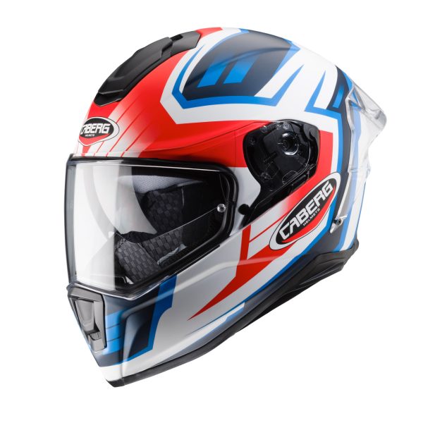 Casco integrale Caberg Drift Evo Gama bianco opaco – rosso fluo -blu