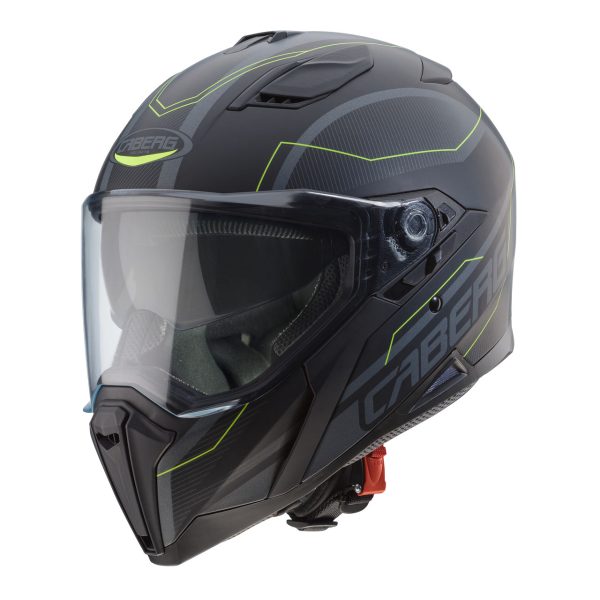 Casco integrale Caberg Jackal Supra nero opaco – antracite – giallo fluo