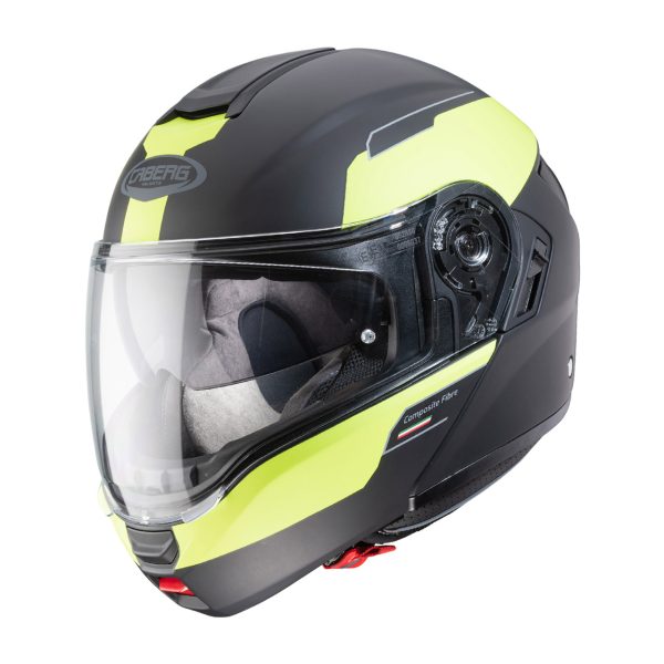 Casco modulare Caberg Levo Prospect nero opaco – giallo fluo