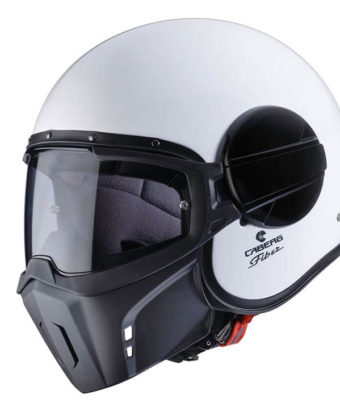 Casco jet Caberg Ghost con maschera removibile bianco