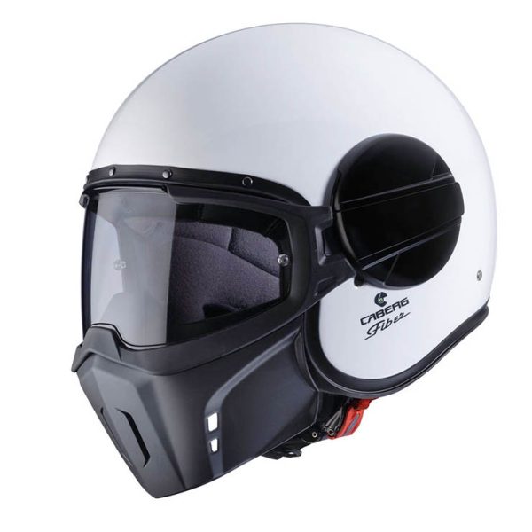 Casco jet Caberg Ghost con maschera removibile bianco