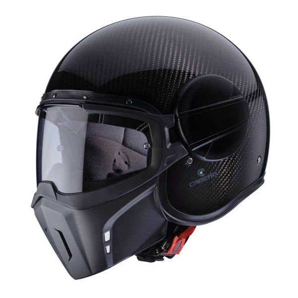 Casco jet Caberg Ghost Carbon con maschera removibile