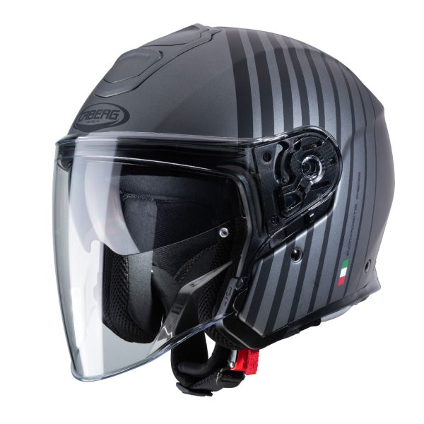 Casco jet Caberg Flyon Bakari antracite opaco – nero