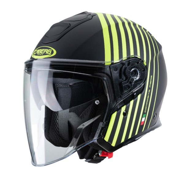 Casco jet Caberg Flyon Bakari nero opaco – giallo fluo