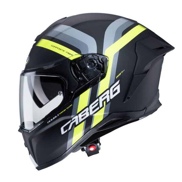 Casco integrale Caberg Drift Evo Vertical nero opaco – giallo fluo – antracite