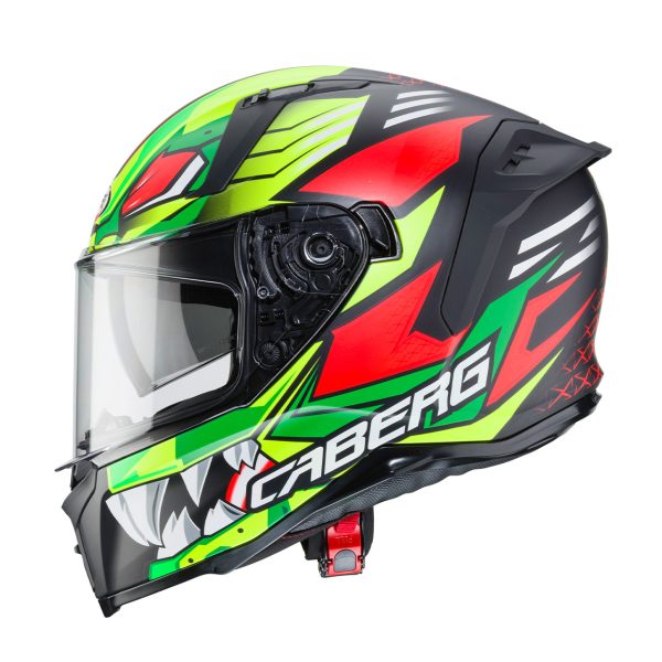Casco integrale Caberg Avalon Giga nero opaco – giallo fluo – rosso fluo