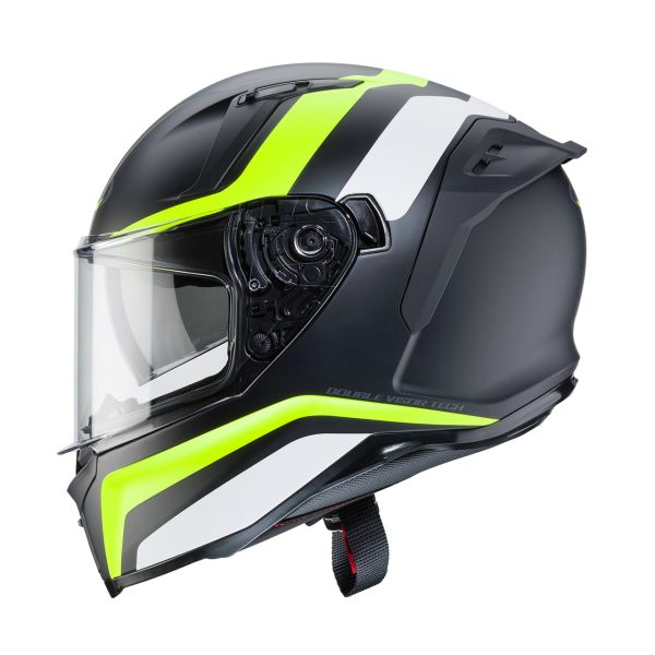 Casco integrale Caberg Avalon Blast nero opaco – bianco – giallo fluo