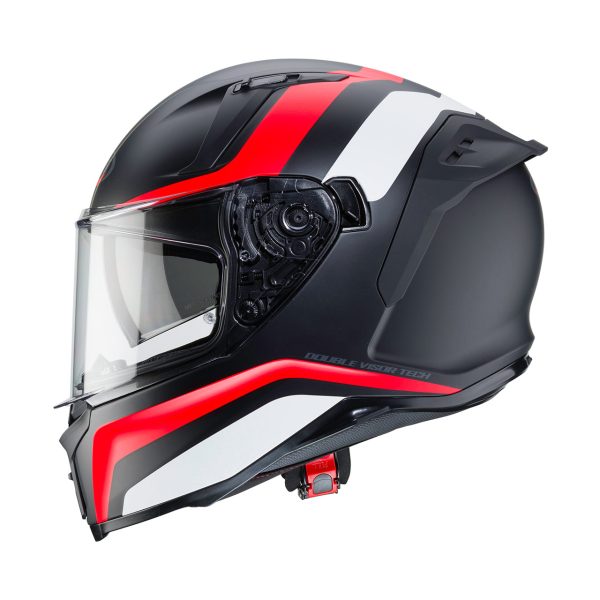 Casco integrale Caberg Avalon Blast nero opaco – bianco – rosso fluo