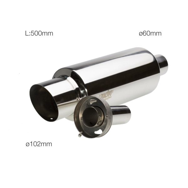 Marmitta rotonda inclinata acciaio inox