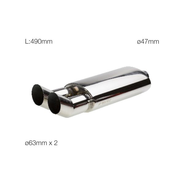 Marmitta rotonda doppia DTM acciaio inox