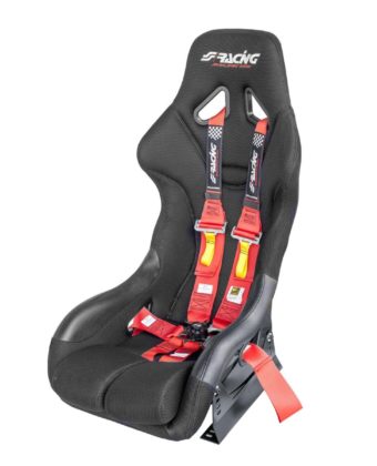 Kit omologato FIA completo di sedile con staffa e cintura rossa