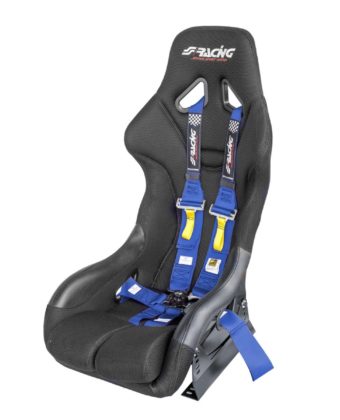 Kit omologato FIA completo di sedile con staffa e cintura blu