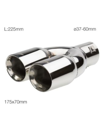 Terminale ovale doppio acciaio inox