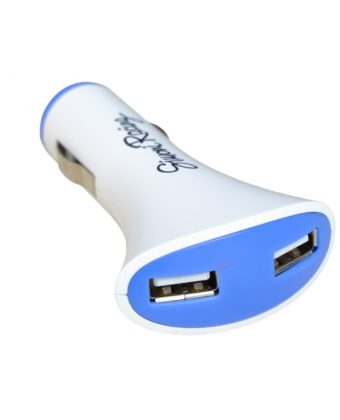 Presa USB doppia bianca blu