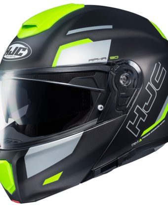 CASCO HJC MODULARE RPHA 90  NERO OPACO E GIALLO FLUO