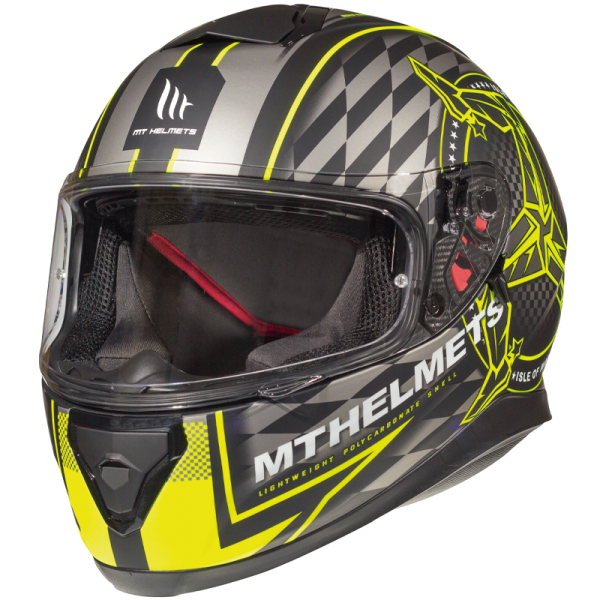 CASCO INTEGRALE THUNDER 3 SV ISLE OF MAN MATTBLACK  FLUOR YELLOW