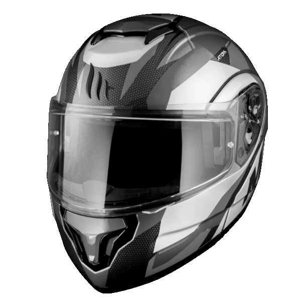 CASCO MODULARE ATOM SV GRAFICA TRANSCEND E2 GLOSS E GRIGIO OPACO